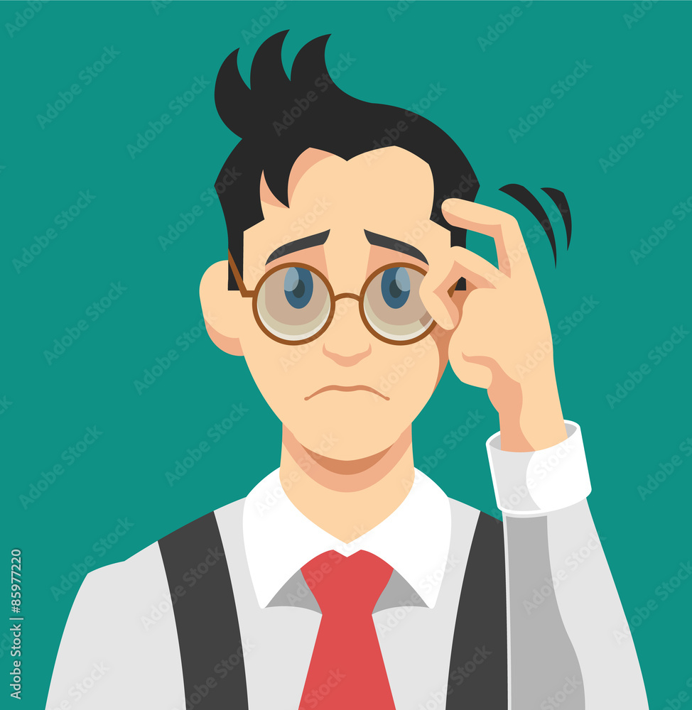 Sad man. Vector flat illustration Sad man. Vector flat illustration