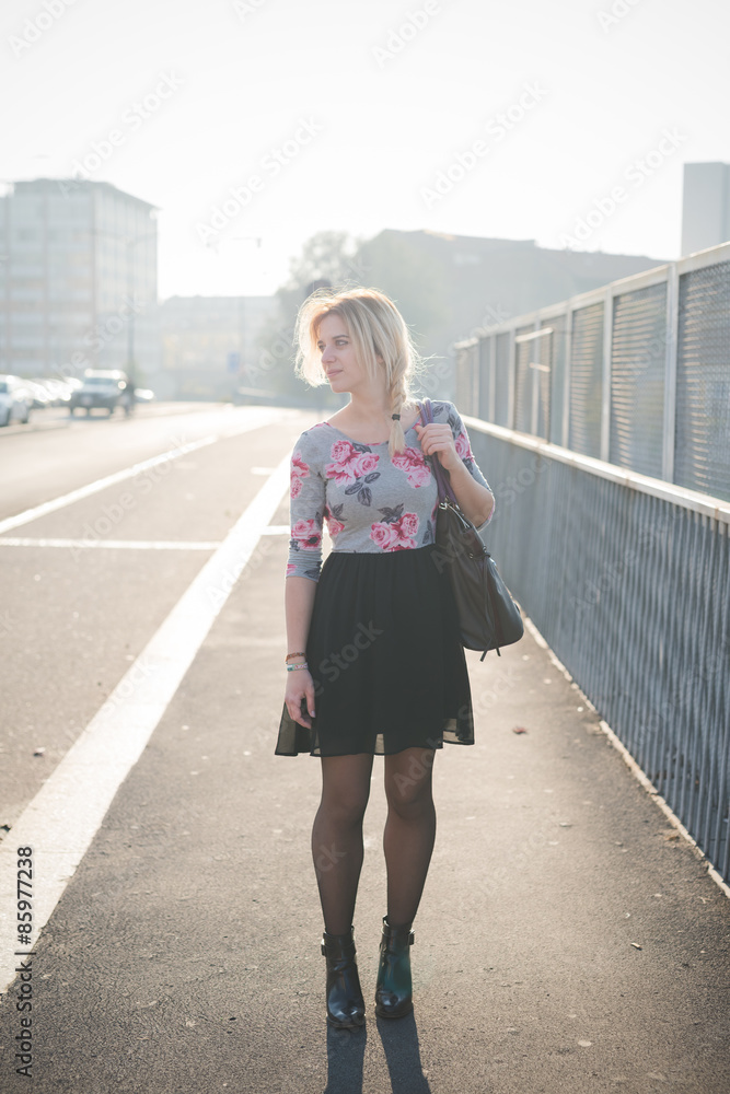 young beautiful blonde woman outdoor young beautiful blonde woman outdoor