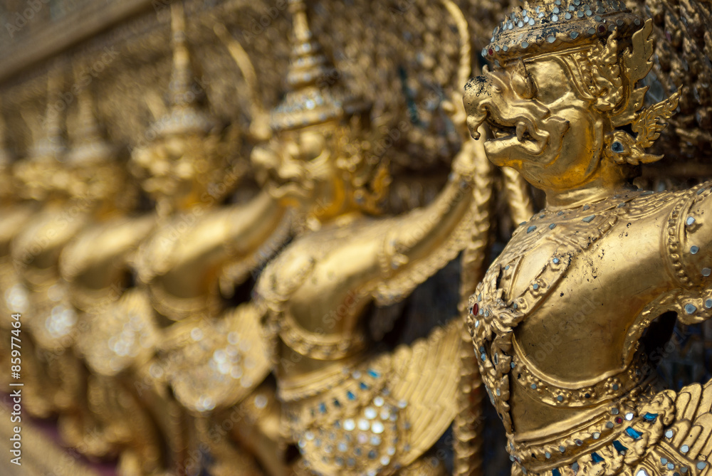 Dettail of golden buddha, Thailand