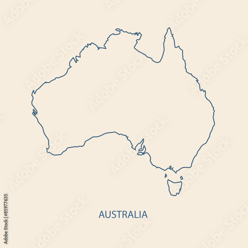 AUSTRALIA MAP OUTLINE VECTOR