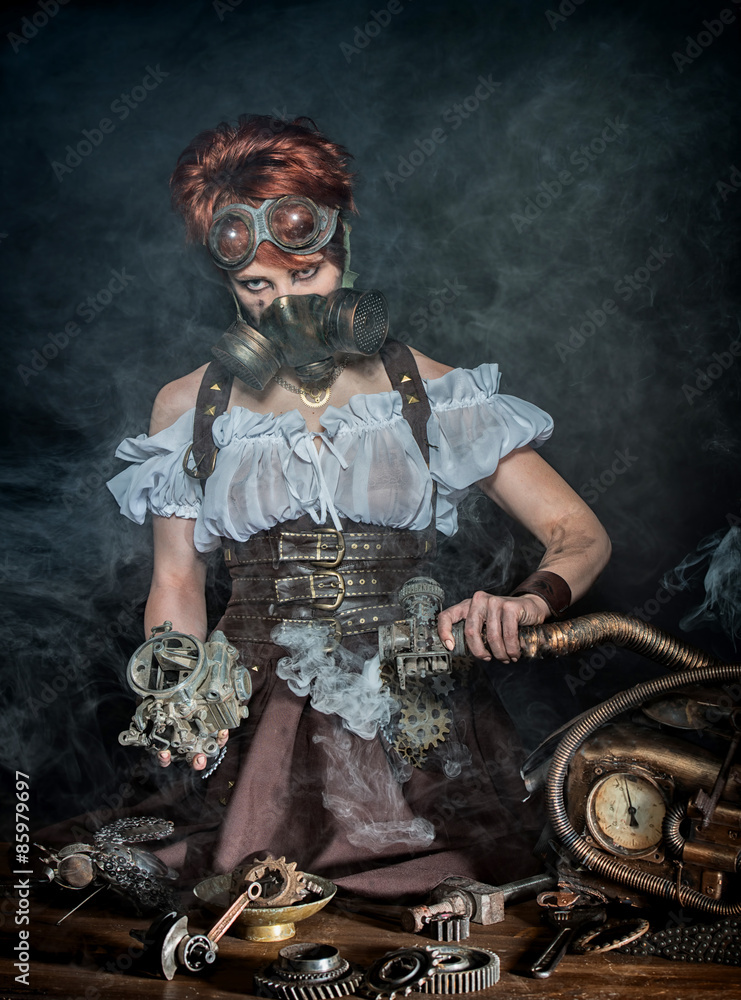 Fototapeta premium Steam-punk girl's portrait
