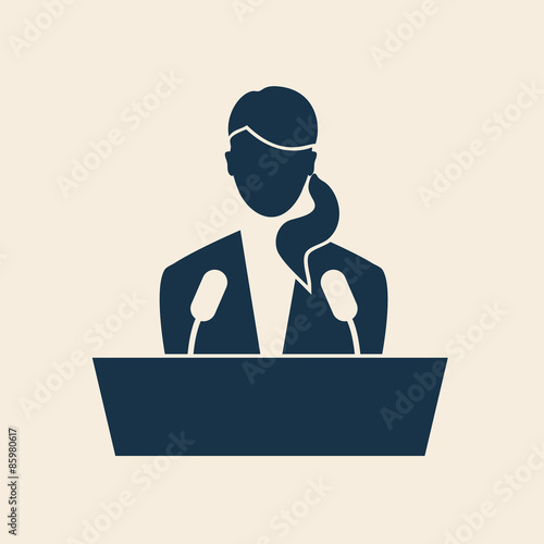 SPEAKER ICON, FEMALE SPEAKER, WOMAN SPEAKER ILLUSTRATION VECTOR