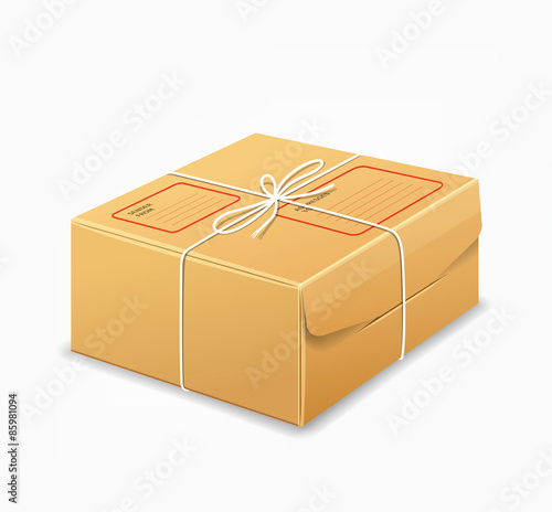 Parcel boxes brown box design background vector illustration