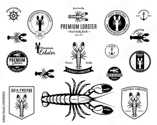 Lobster Logos, Labels and Design Elements