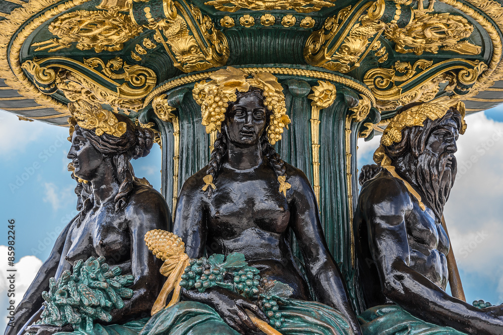 Obraz premium Fontaines de la Concorde (1840) on Place Concorde in Paris
