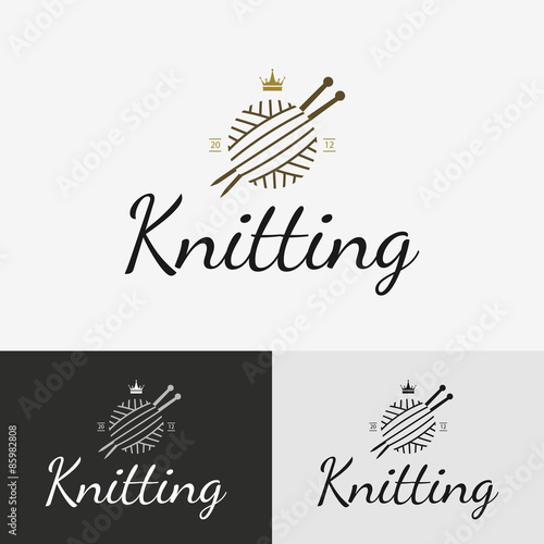 Hand knit logo, badge or label.