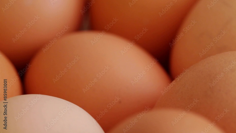 HD 1080 static close up: hen eggs at rotating display HD 1080 static close up: hen eggs at rotating display