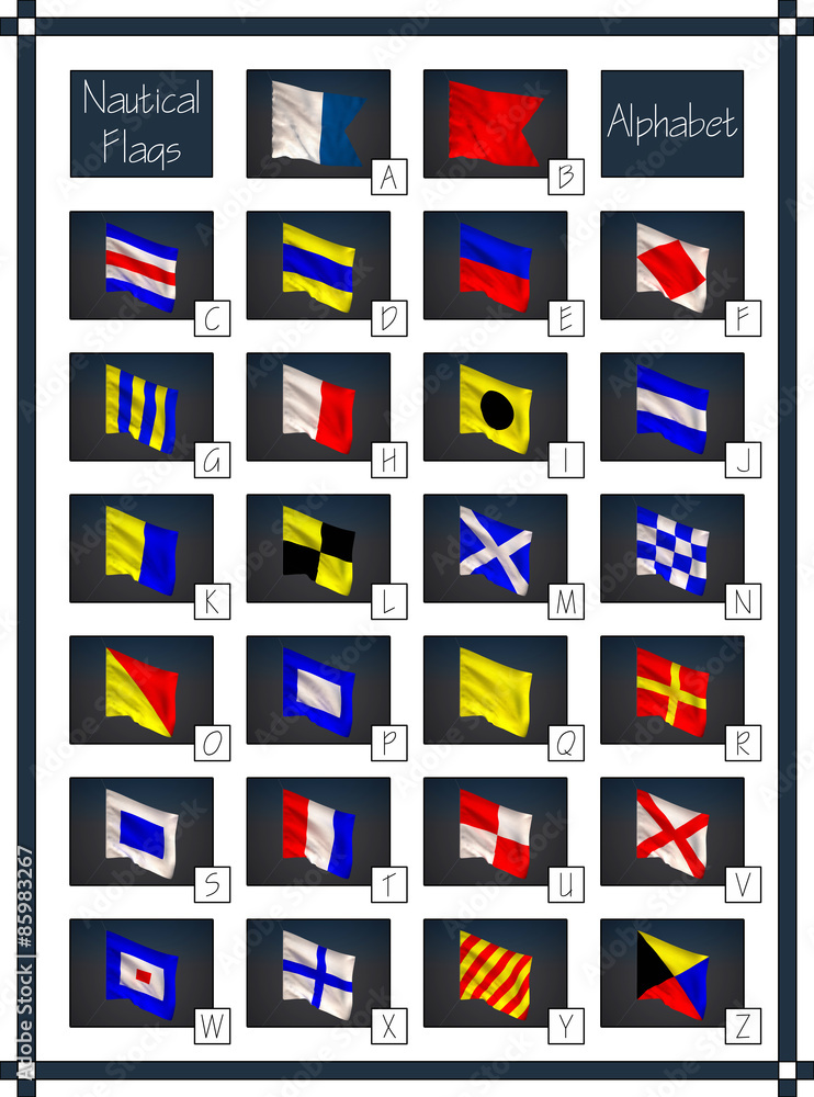 Nautical flags alphabet