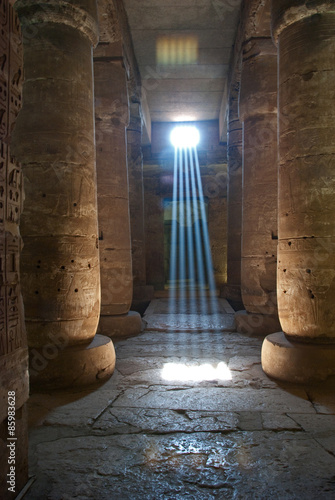 Abydos Mystic lights in pharaonic temple photo