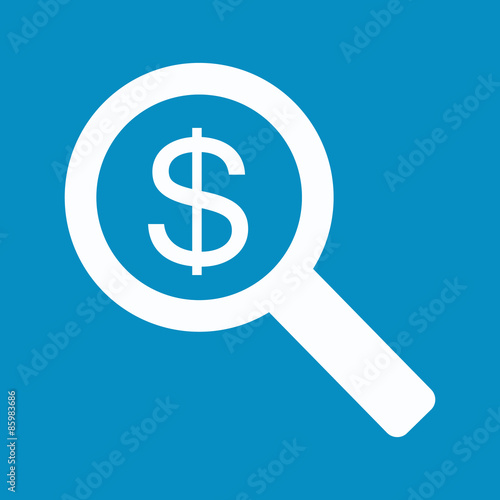 dollar sign in the magnifying glass. Stock vector