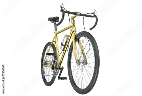 golden bicycle closeup