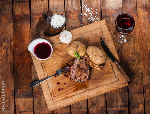 Steak with spices