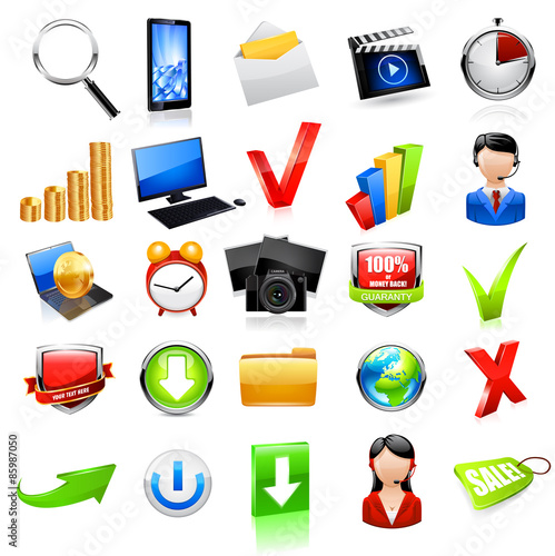 Web icon set. Vector