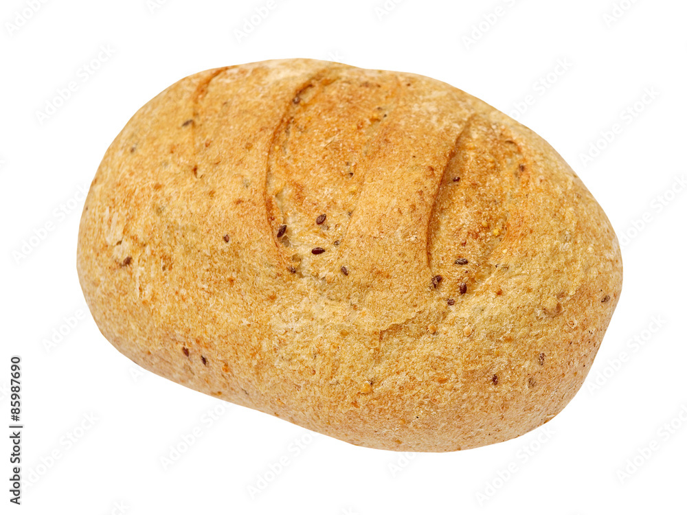 Appetizing wholegrain bread taken closeup.Isolated. Appetizing wholegrain bread taken closeup.Isolated.