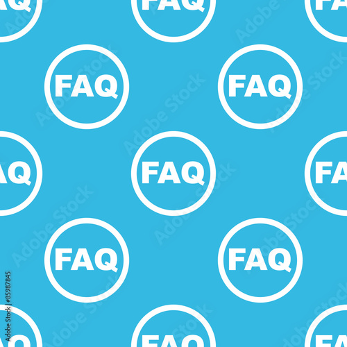 FAQ sign blue pattern