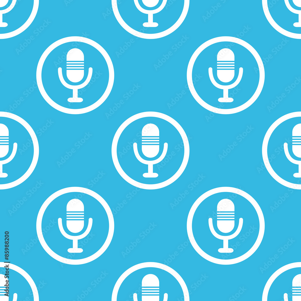 Microphone sign blue pattern Microphone sign blue pattern