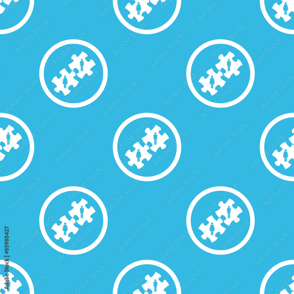 People puzzle sign blue pattern People puzzle sign blue pattern