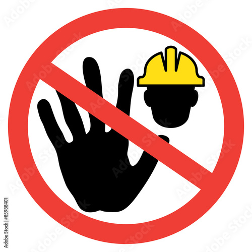 CONSTRUCTION WORKER - ACCESS DENIED SIGN VECTOR