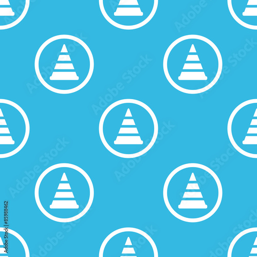 Traffic cone sign blue pattern