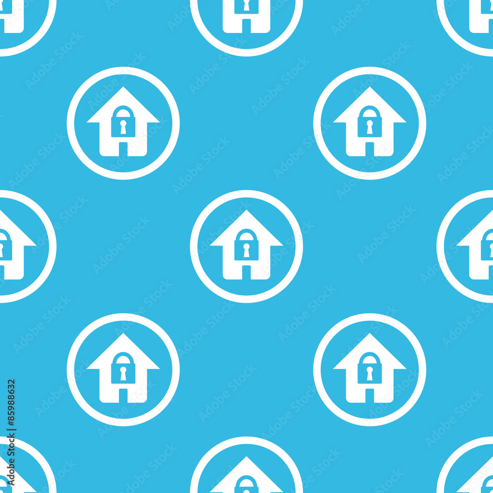 Locked house sign blue pattern Locked house sign blue pattern