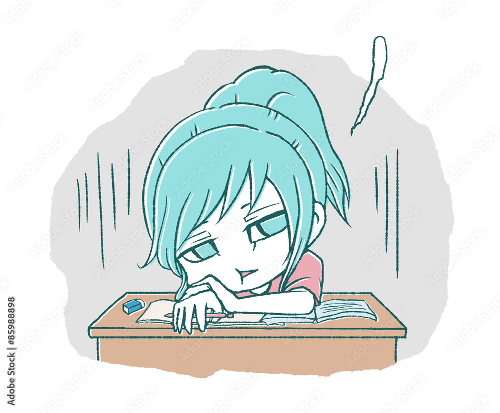 やる気の出ない女の子 Stock イラスト Adobe Stock やる気の出ない女の子 Stock イラスト Adobe Stock