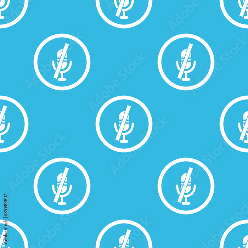 Muted microphone sign blue pattern