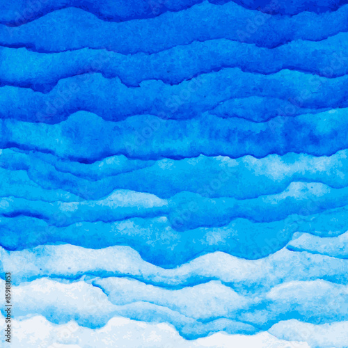 Obraz na płótnie Tło wektor akwarela niebieski fala. Różne warstwy akwarela