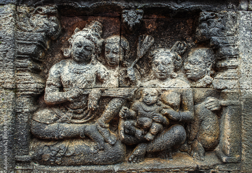 Bas-relief in Borobudur