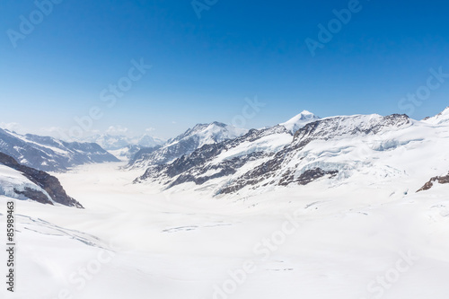 Aletsch Glacier in the Jungfraujoch, Alps, Switzerland © pichetw