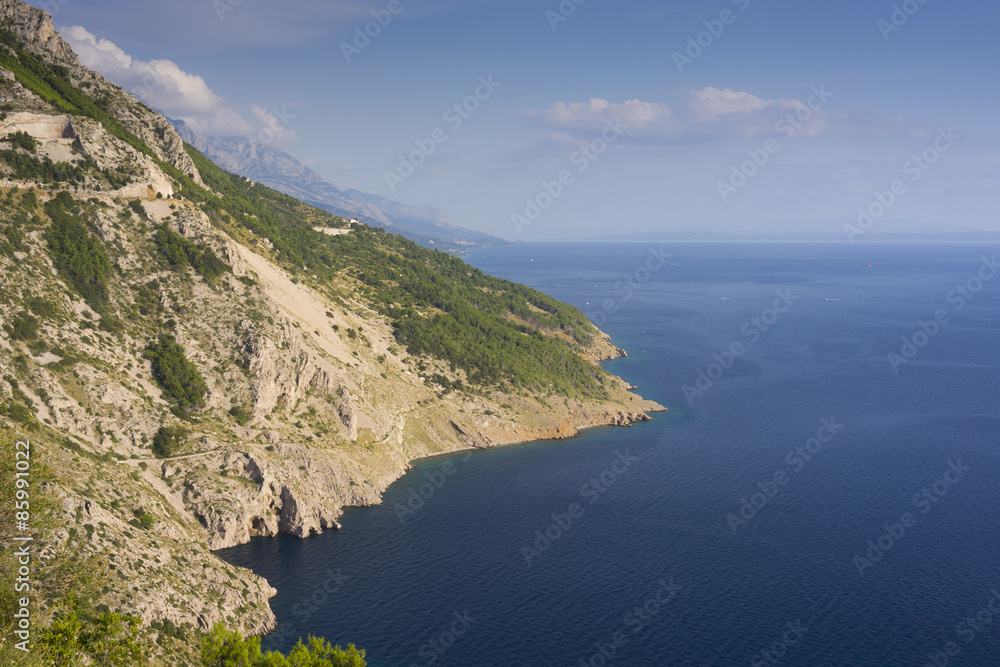 View of Makarska Riviera in Croatia
