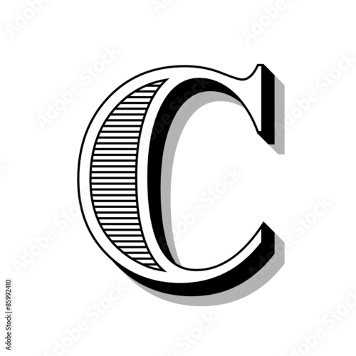 Classic font with lines in the Victorian style.
