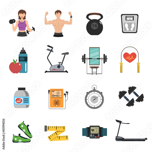 Gym Icon Flat Set