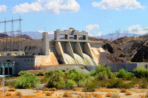 Davis Dam located on the Colorado River near Laughlin Nevada photo
