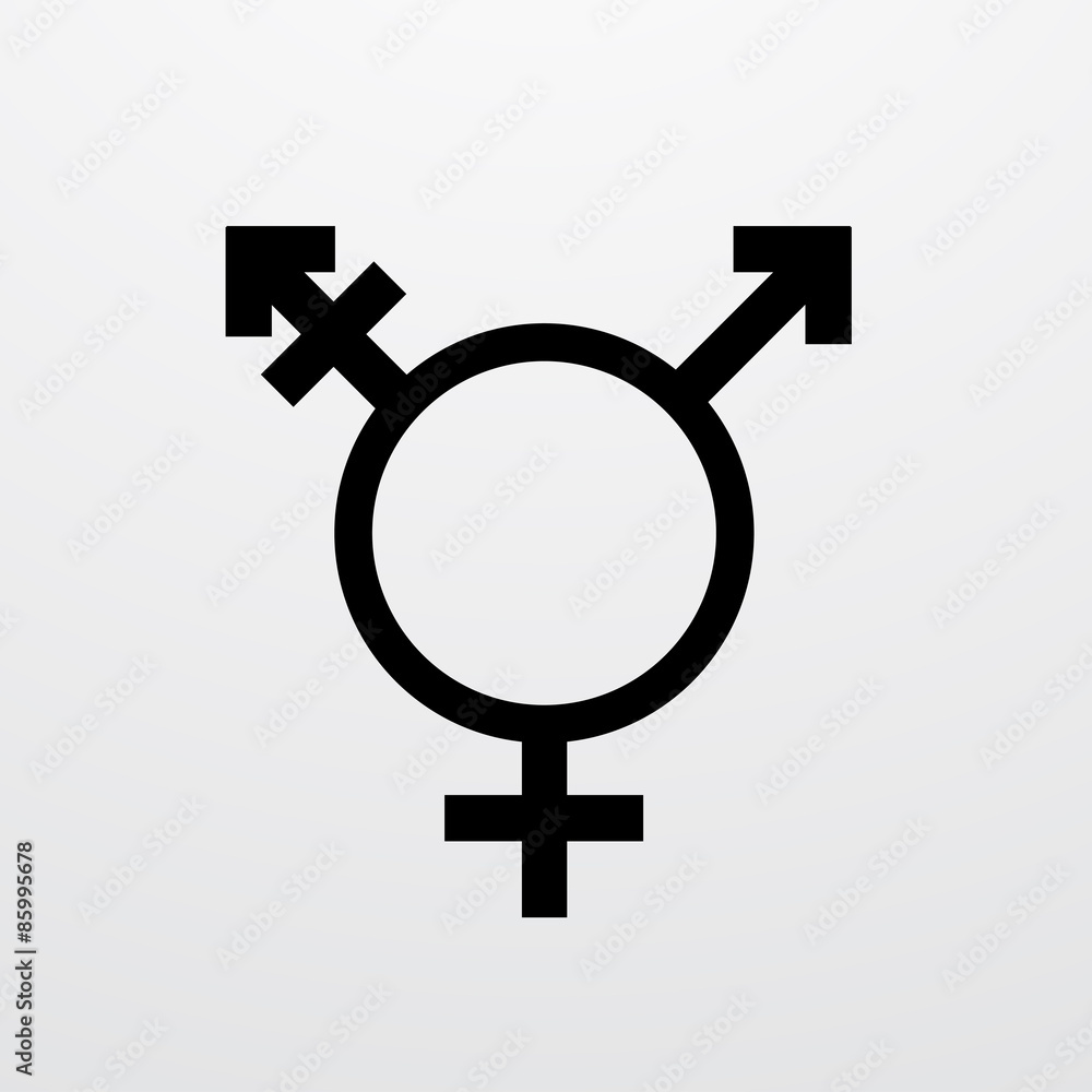 Vector modern transgender symbol on white background. Vector modern transgender symbol on white background.