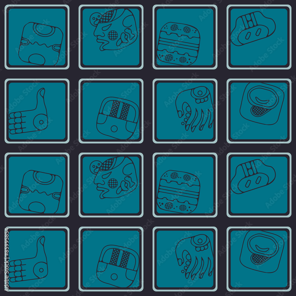 Seamless background with American Indians relics dingbats characters Seamless background with American Indians relics dingbats characters