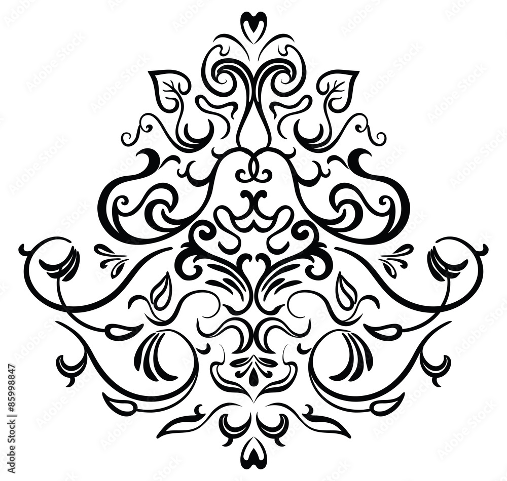 Black-white ornamental frame