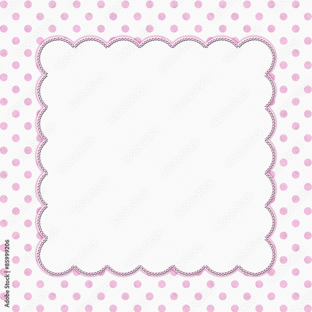 Pink and White Polka Dot Frame Background Pink and White Polka Dot Frame Background