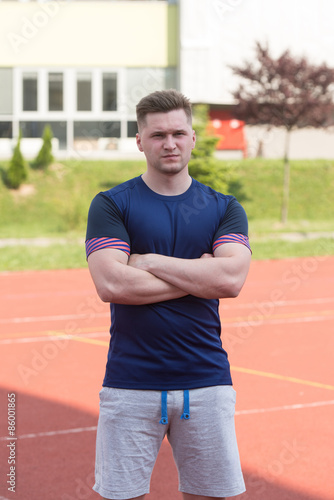 Athletic Man After Fitness Exercise Outdoor © Jale Ibrak