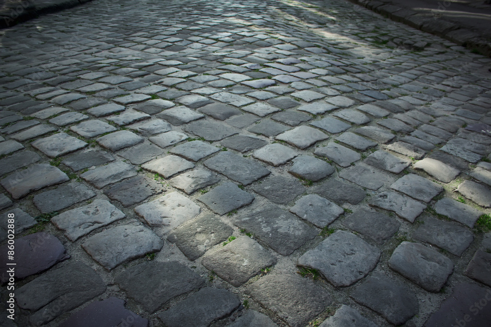 pavement of stone in Lviv