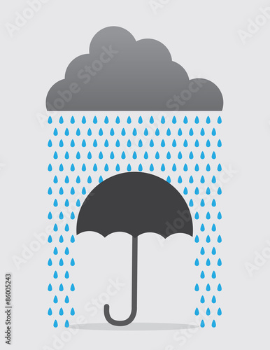 Umbrella Stopping raindrops from cloud
