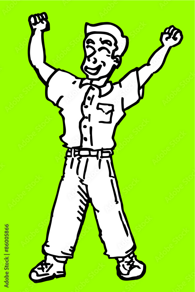 Draw of cartoon happy man Draw of cartoon happy man