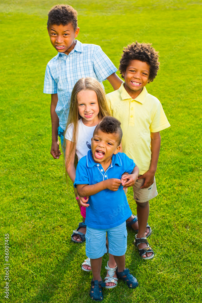 Four children on the glade.