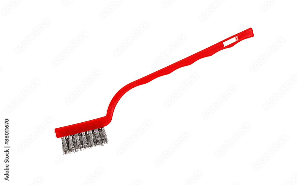 Close-up of metal brush on white background. Close-up of metal brush on white background.