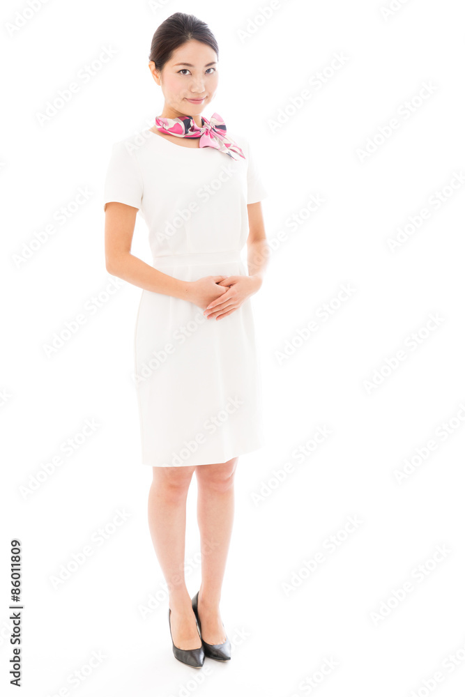 young asian woman business image on white background young asian woman business image on white background
