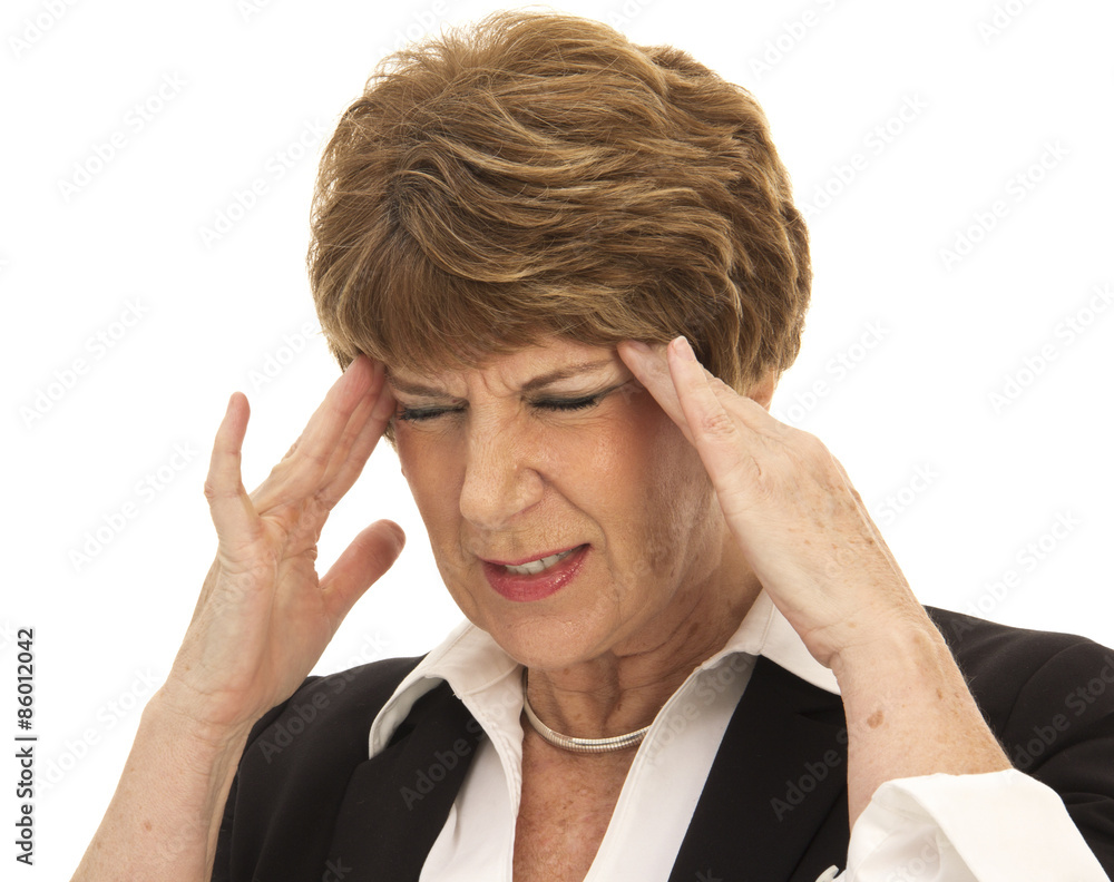 Brunette Woman with Headache
Middle-aged woman with dark hair and wearing business attire, grimacing in pain and holding her hands at her temples. Brunette Woman with Headache
Middle-aged woman with dark hair and wearing business attire, grimacing in pain and holding her hands at her temples.