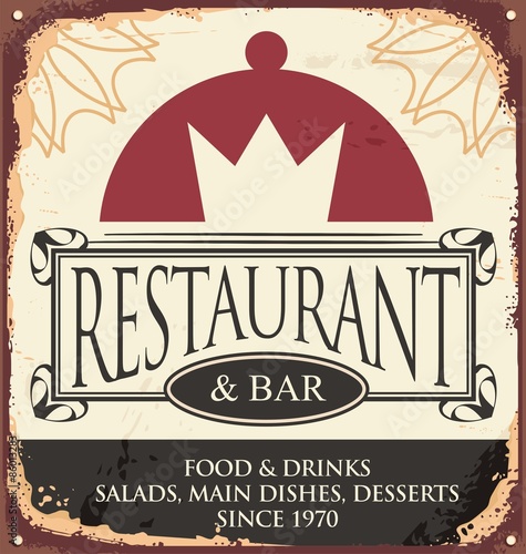 Vintage restaurant sign template