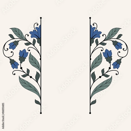 Fototapeta Naklejka Na Ścianę i Meble -  Invitation card with floral ornament.