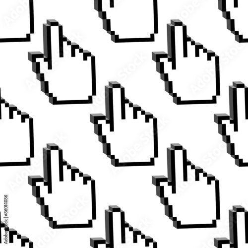 Pixelated cursor hands seamless pattern