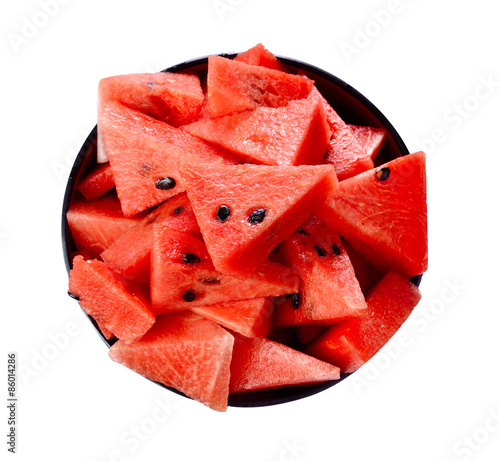 Ripe water melon on white background