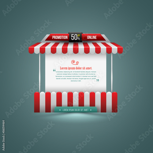 Vector illustration of a stall. Can use for promotion sale. Can use element for poster promotion and advertising.